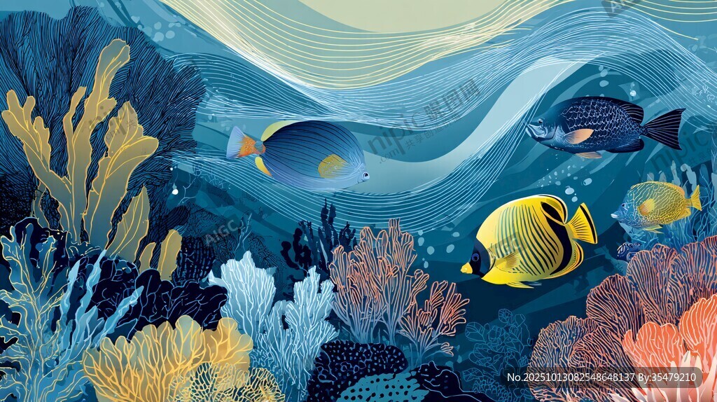 海底多彩魚群與珊瑚景觀