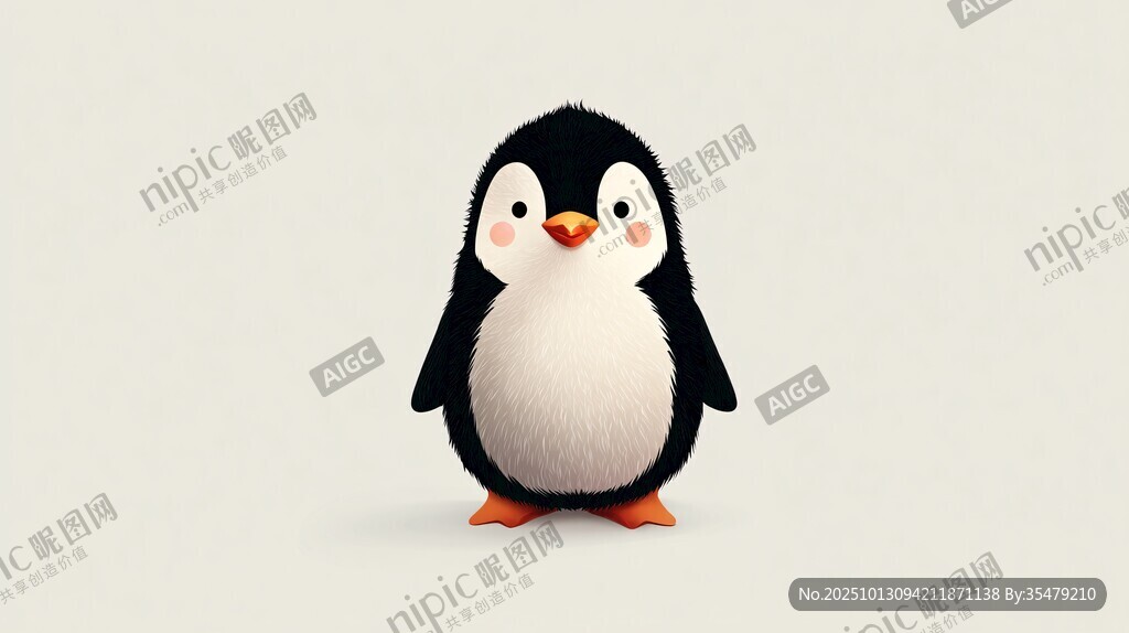 可愛小企鵝形象展示