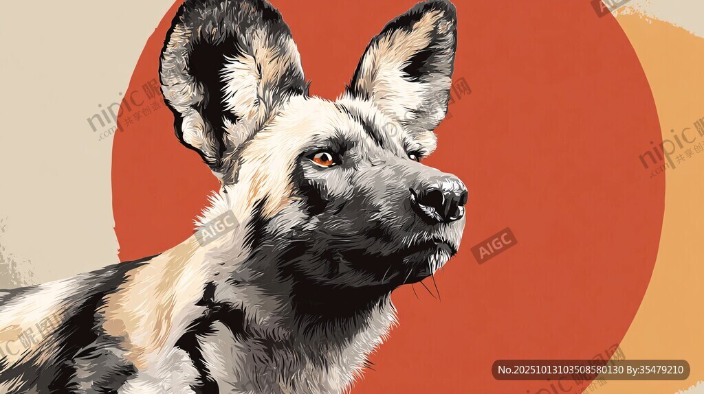 非洲野犬特寫形象