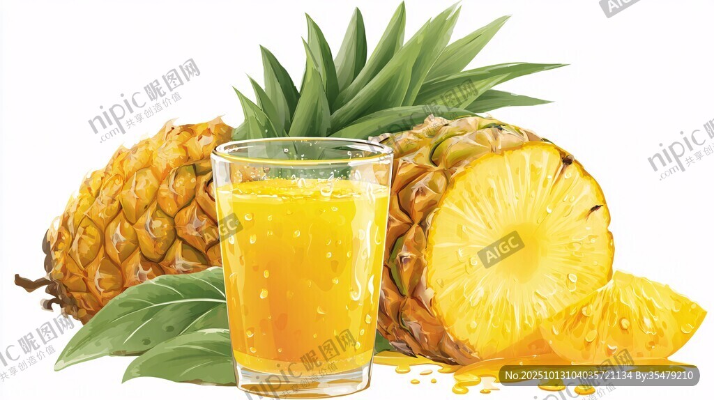 新鮮菠蘿與美味菠蘿汁