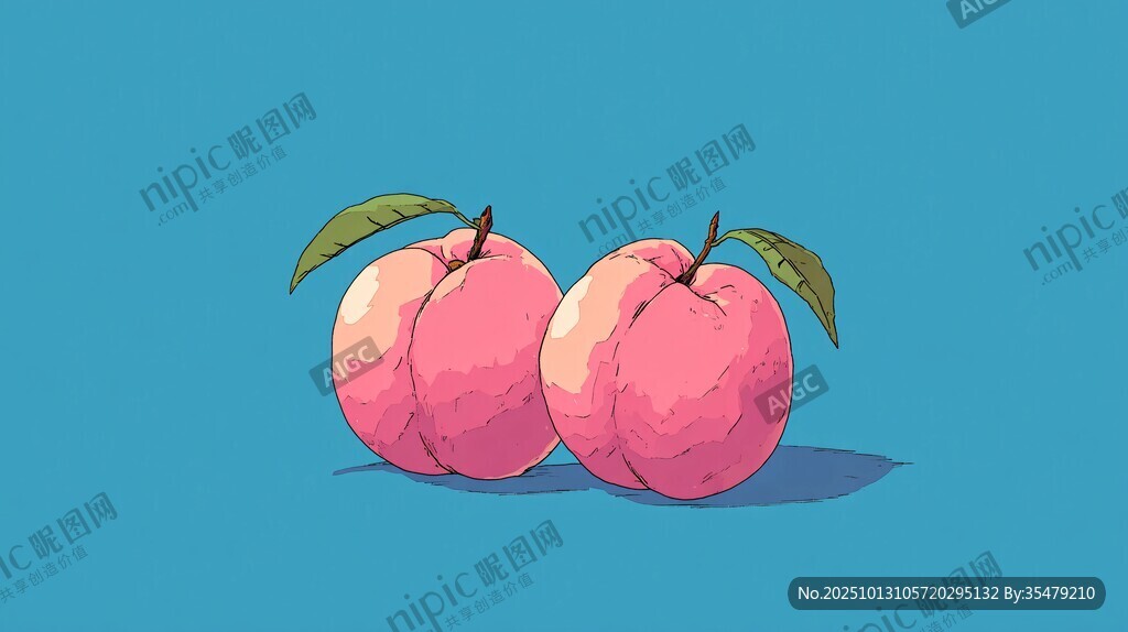 雙桃插畫