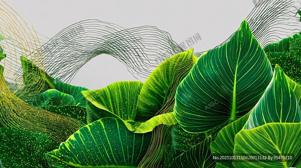 夢幻綠植與線條藝術景觀