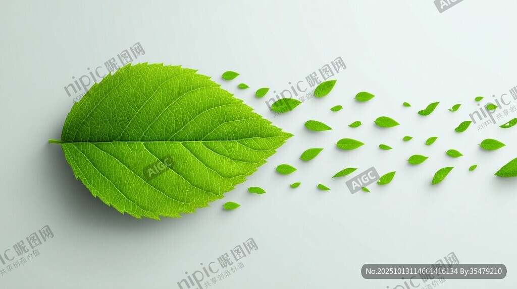 綠葉飄散 自然清新之景