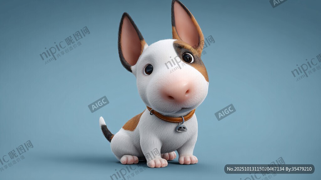 可愛萌趣小狗3D形象展示