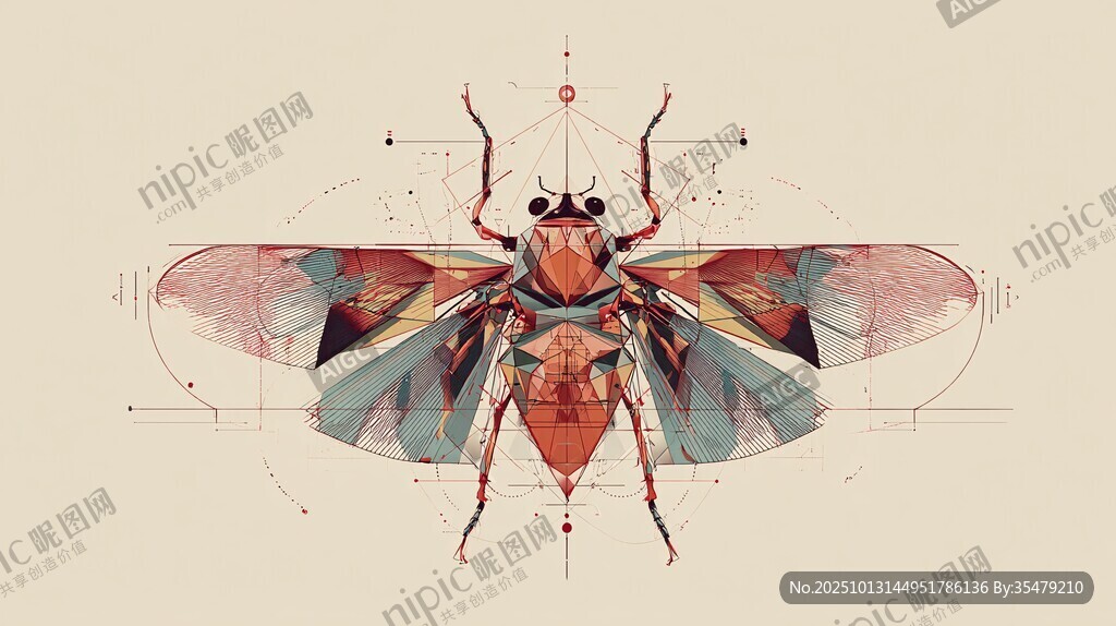 彩繪昆蟲插畫藝術(shù)作品