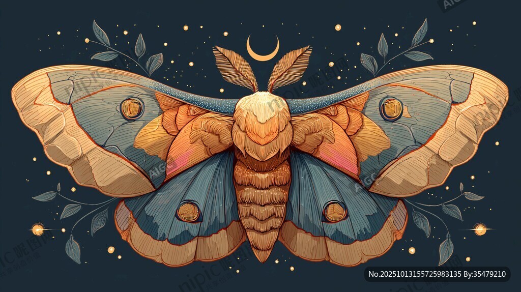 夢幻飛蛾插畫
