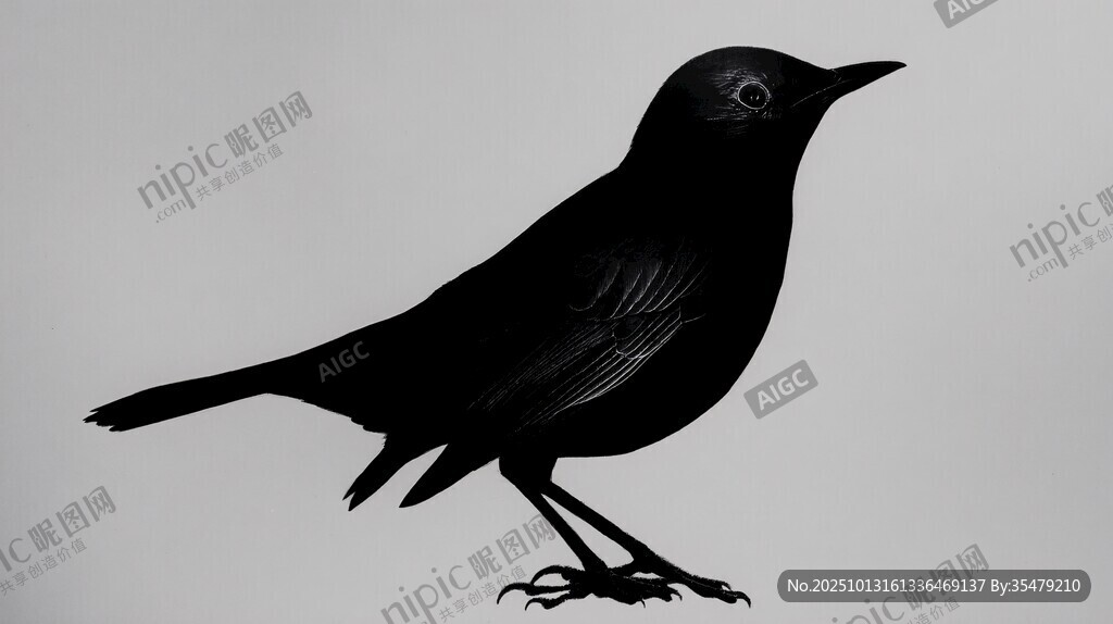 黑鳥剪影 姿態(tài)優(yōu)雅