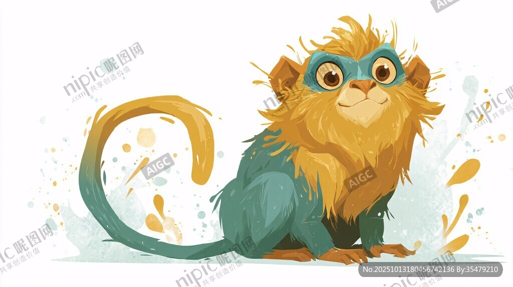 奇幻毛發(fā)猴子插畫(huà)