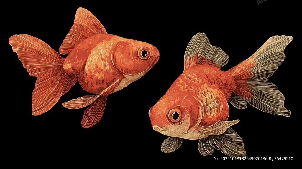 雙尾金魚靈動姿態(tài)展示