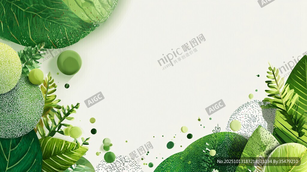 清新綠植背景圖