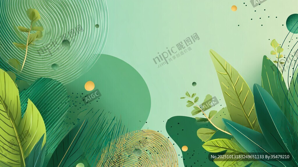清新綠植背景圖
