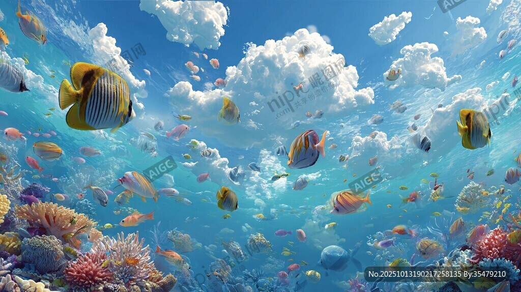 夢幻海底世界繽紛魚群