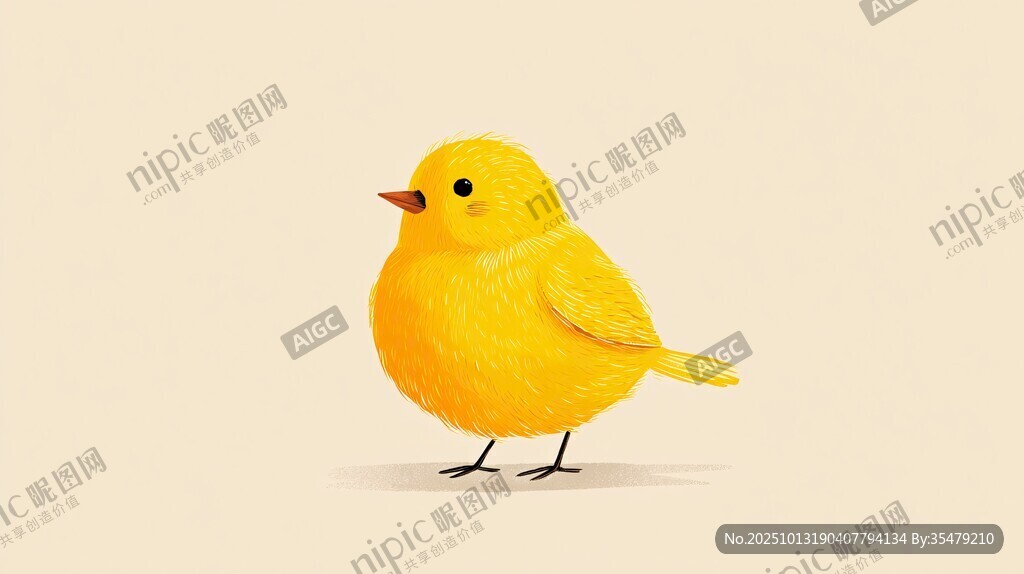 可愛小黃鳥插畫