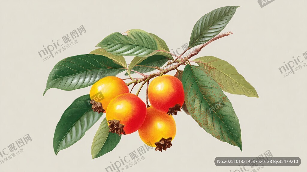 枝頭碩果累累的鮮艷果實(shí)