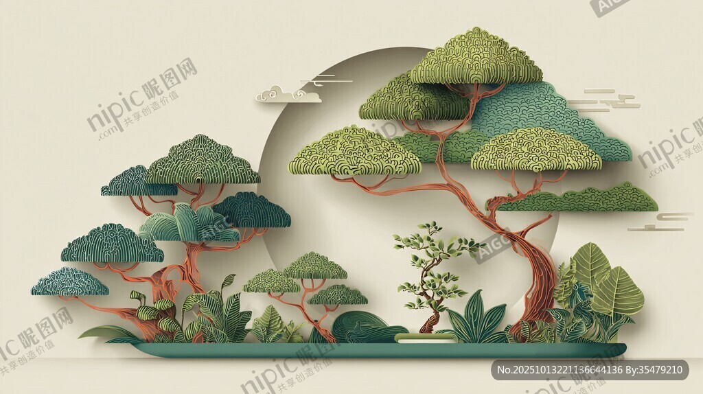 紙藝立體中式園林景觀