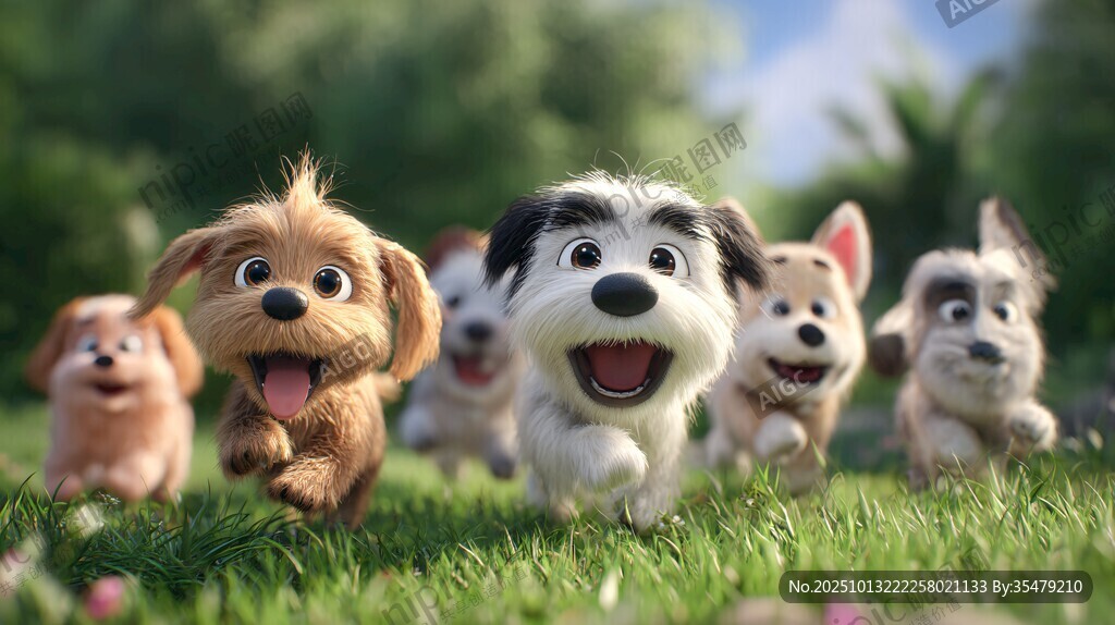 萌犬歡樂奔跑