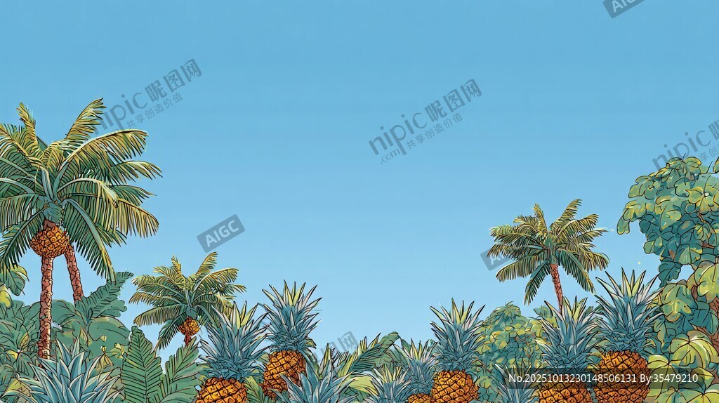 菠蘿園中的熱帶風(fēng)光