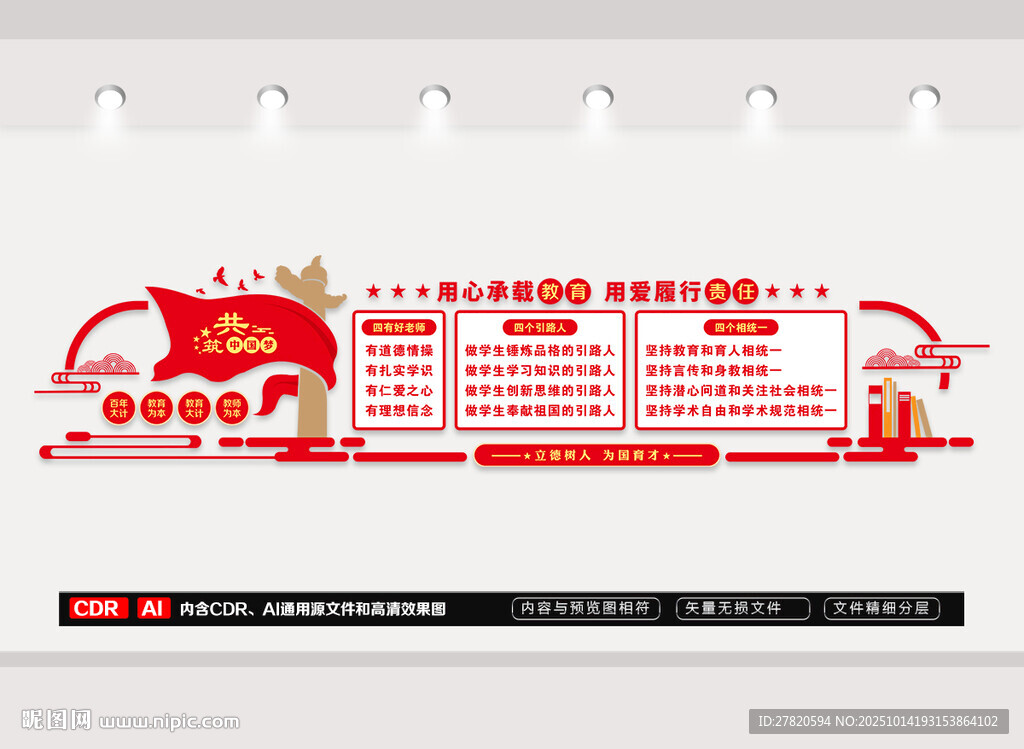 四個引路人四個相統(tǒng)一文化墻