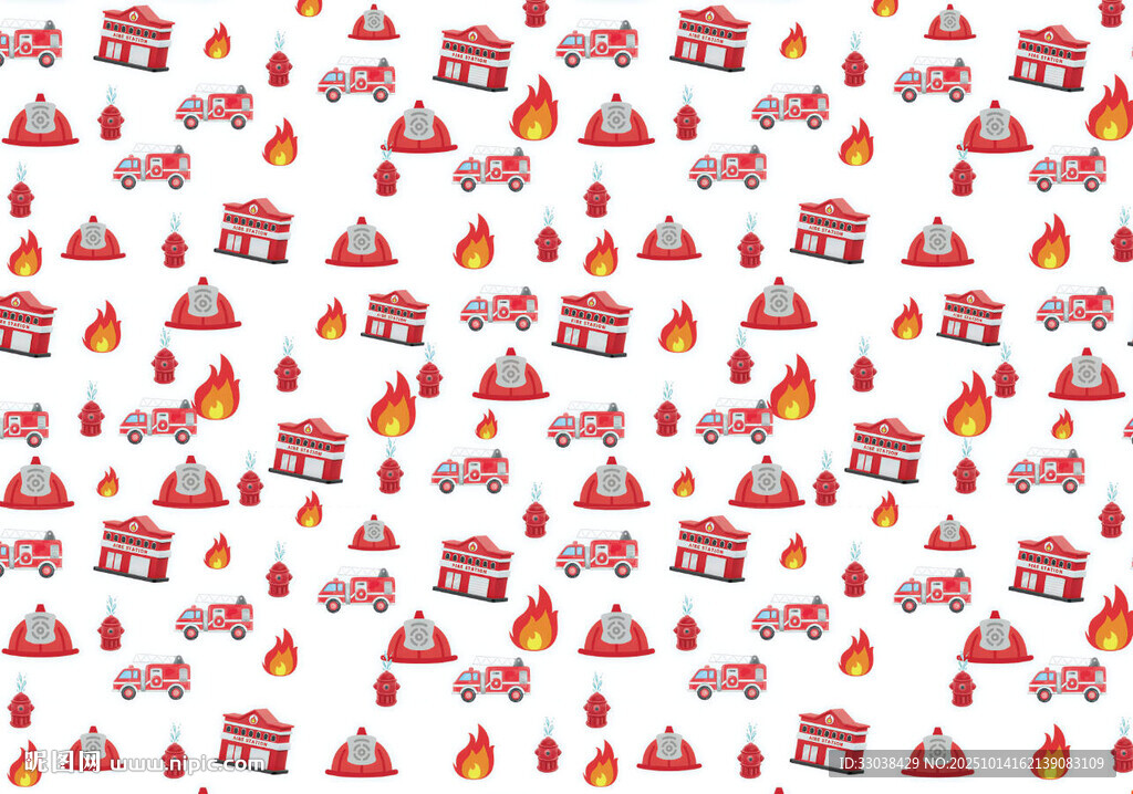 紅色卡通圖案無縫背景圖