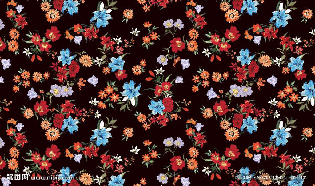 多彩碎花圖案布料紋理