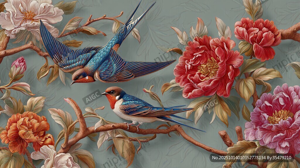 花鳥相依圖
