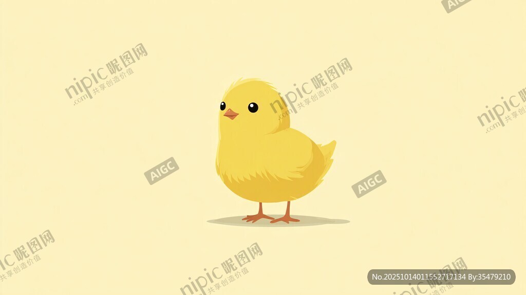 可愛(ài)小黃雞插畫