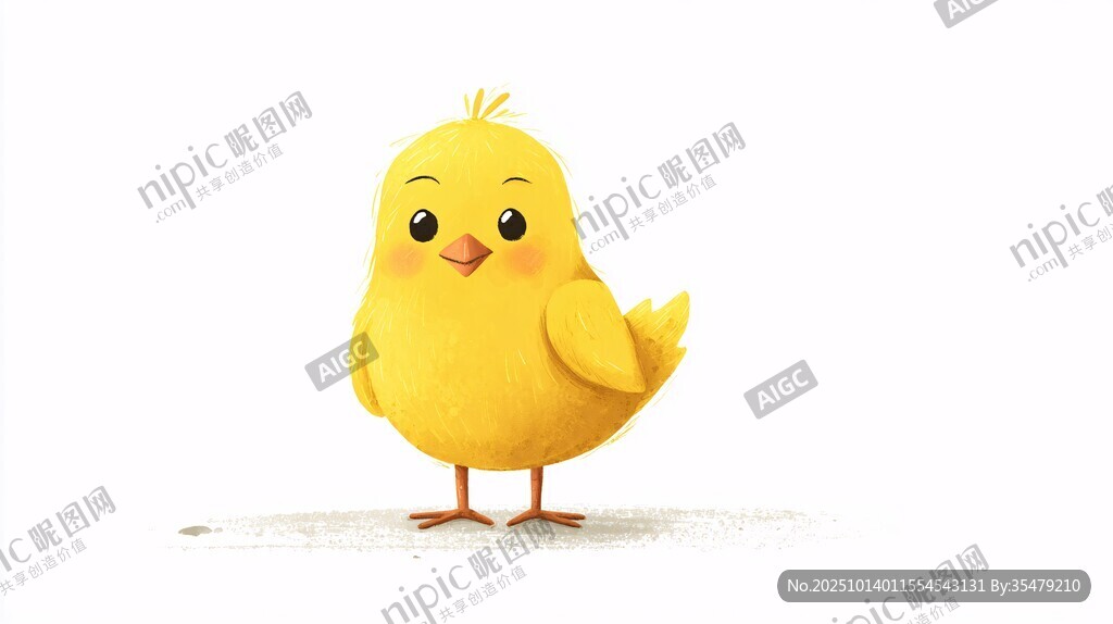 可愛小黃雞插畫