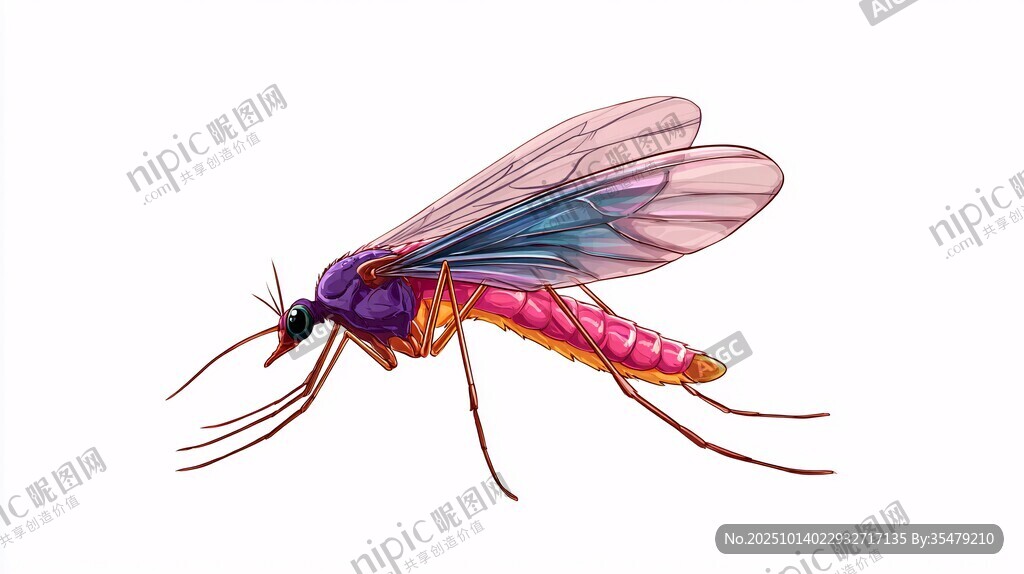 彩色蚊子插畫