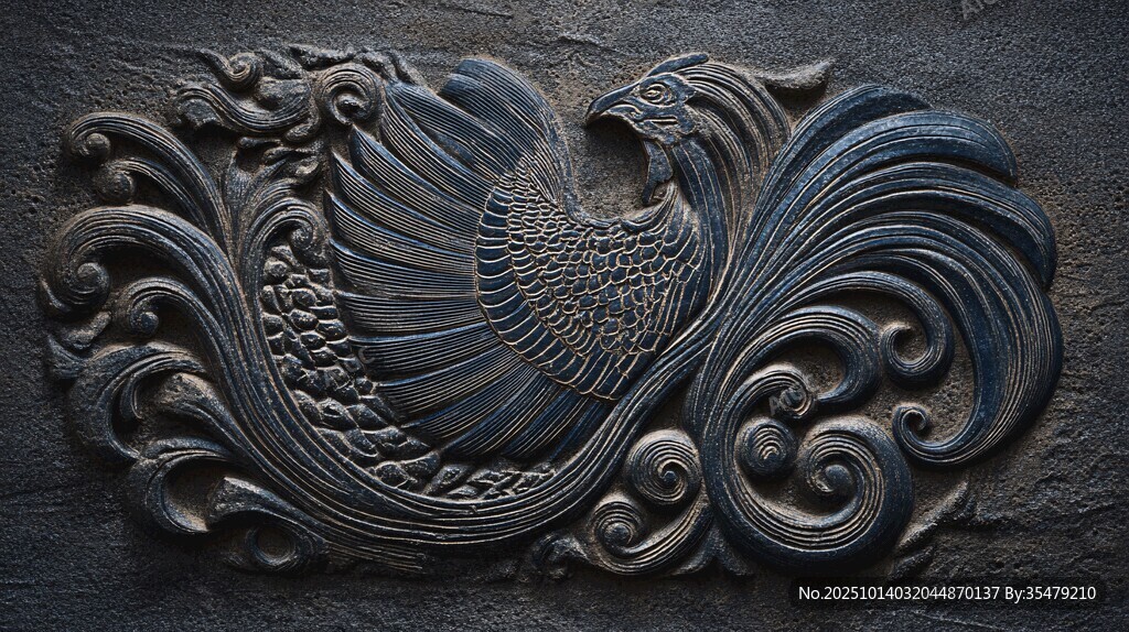 鳳凰浮雕 古典藝術(shù)之美