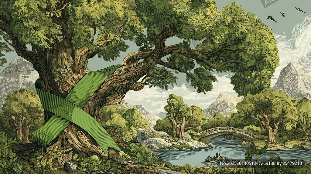 奇幻森林中的巨型生命之樹