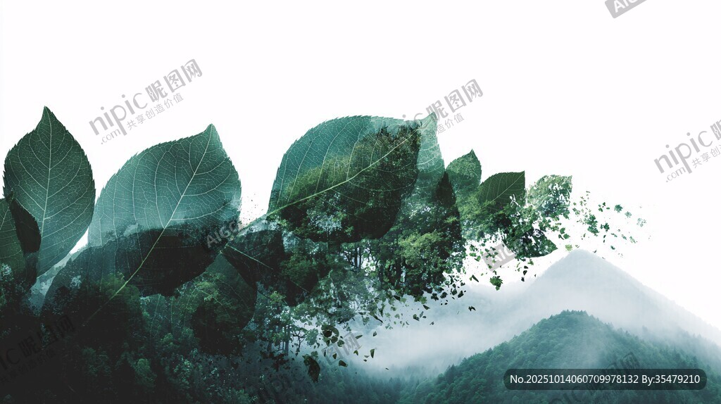 山間綠葉 清新自然之景