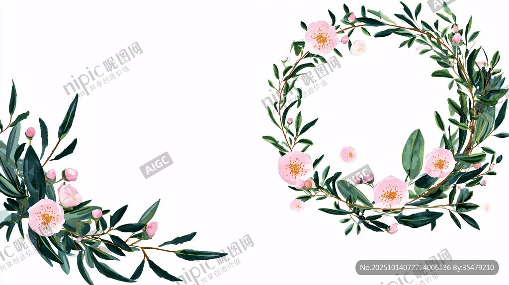 花卉花環(huán)裝飾元素