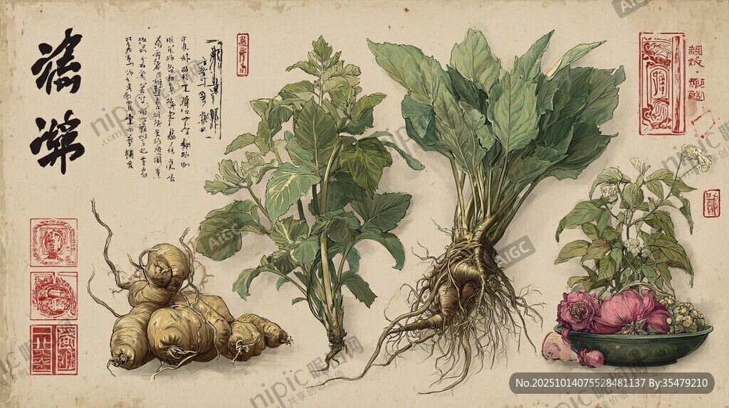 傳統(tǒng)手繪蔬菜植物圖鑒