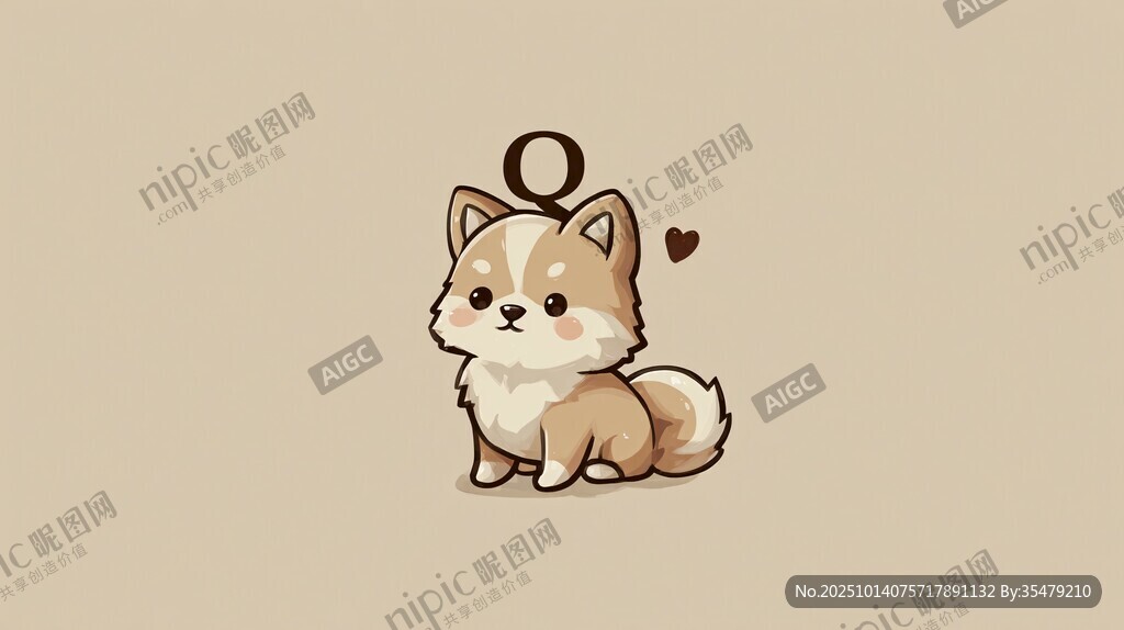 可愛萌寵小狗狗插畫