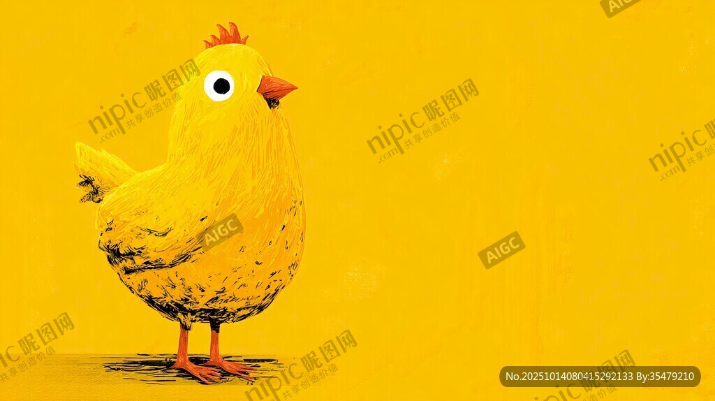 黃色小雞插畫 萌趣可愛
