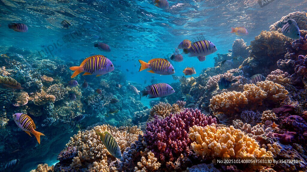 海底斑斕魚群與珊瑚景觀