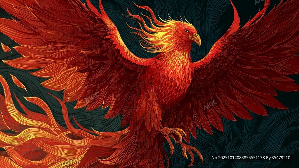 烈焰鳳凰展翅翱翔