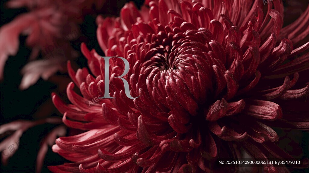 深紅菊花特寫