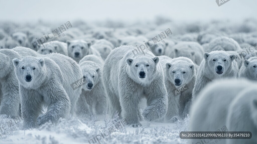 極地白熊群 壯觀遷徙景象