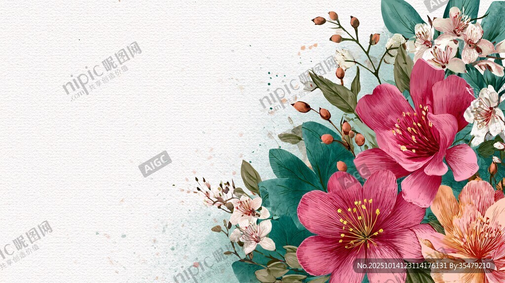 花卉水彩畫 清新浪漫角落