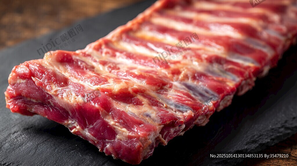 新鮮豬排骨 肉質(zhì)紋理清晰