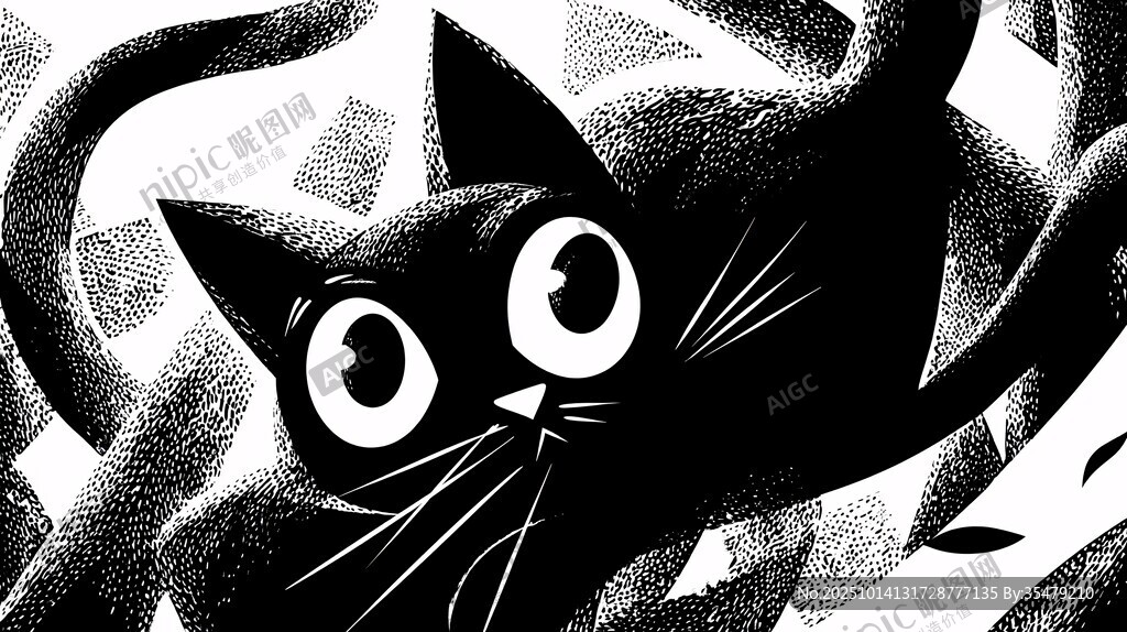 黑貓靈動(dòng)瞬間