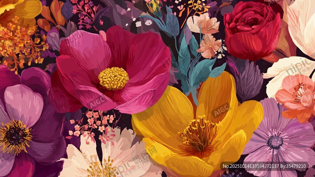 繽紛花卉圖案 盡顯自然之美