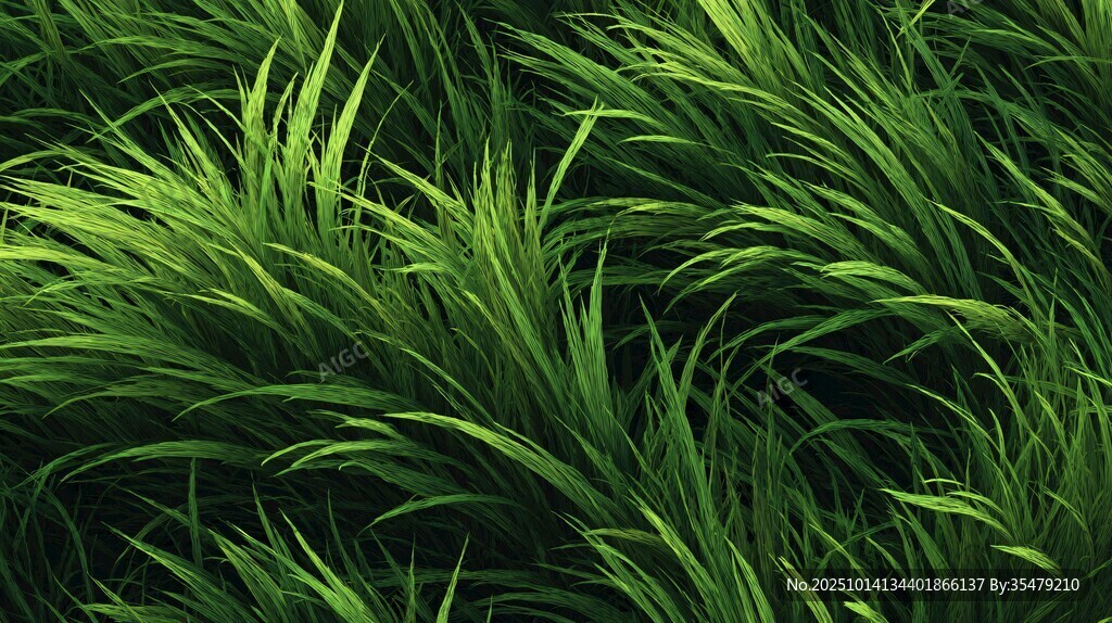 翠綠蓬勃的茂密青草