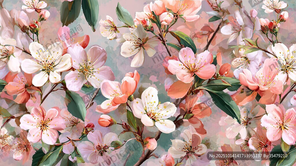 春日爛漫繁花綻放圖景