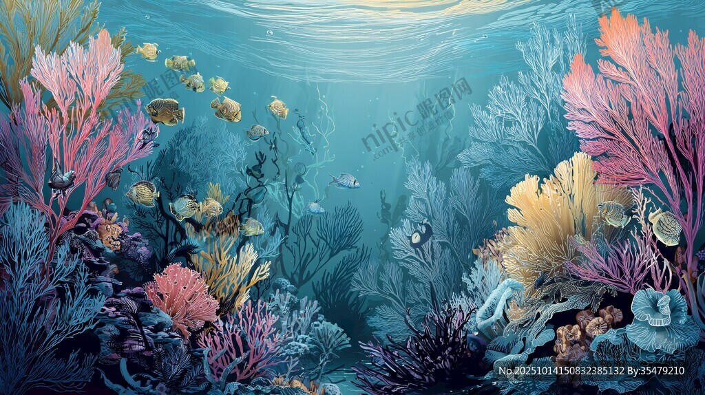 夢幻海底珊瑚礁景觀