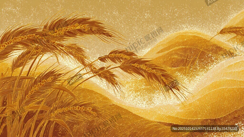 金色麥浪田園風(fēng)光圖景