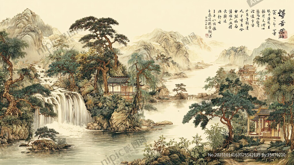 中式山水間的雅致景致