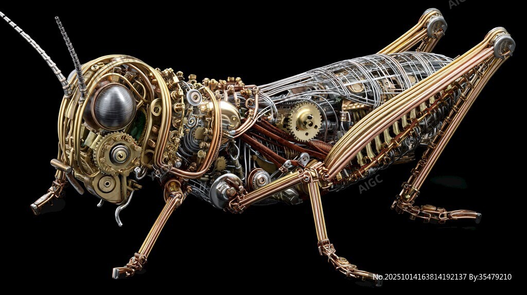 機(jī)械風(fēng)金屬蚱蜢藝術(shù)造型