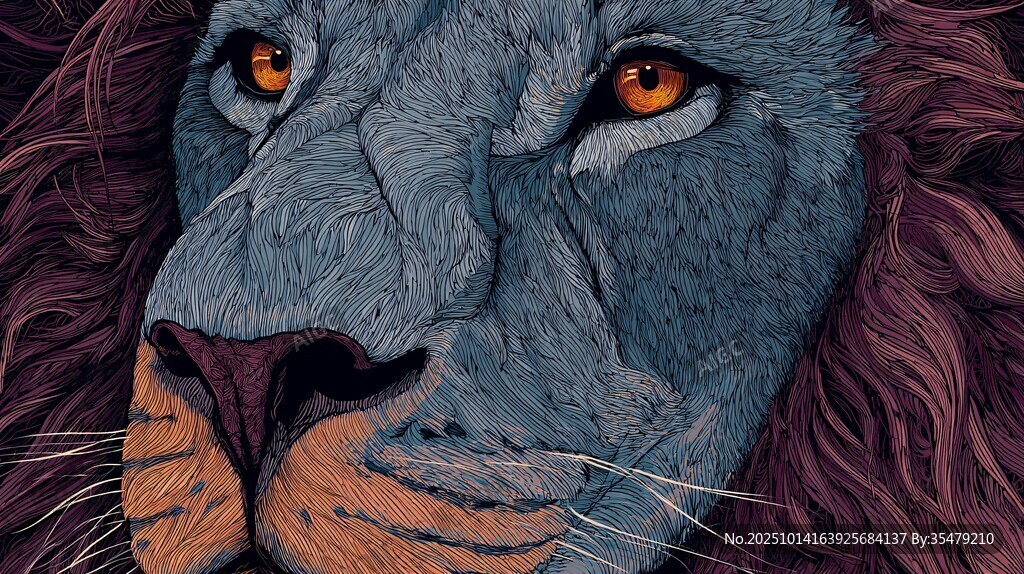 藍(lán)色雄獅的威嚴(yán)凝視